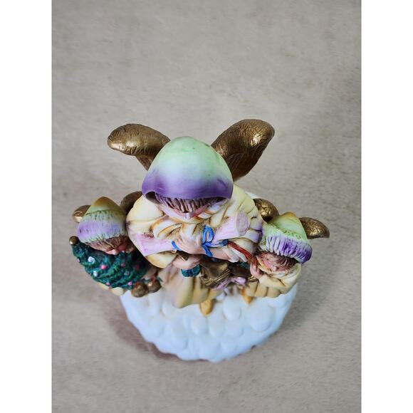 Christmas Victorian Angel Musical Ceramic Sankyo Movement w/ Box Vintage Tested - Picture 13 of 16